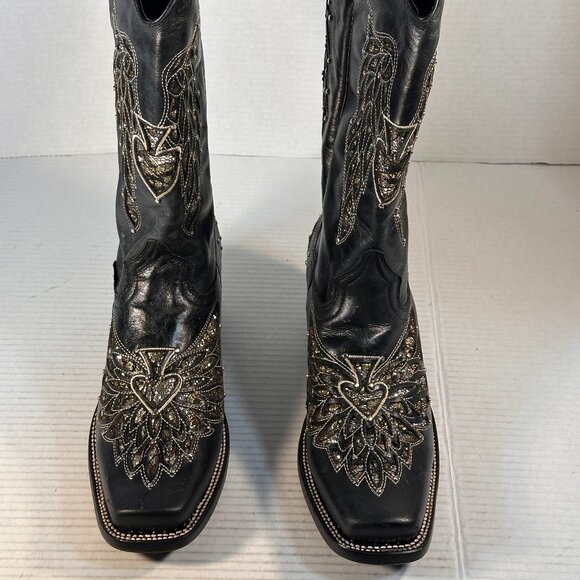 Ladies size 9.5 Black Leather Boots - Picture 2 of 16